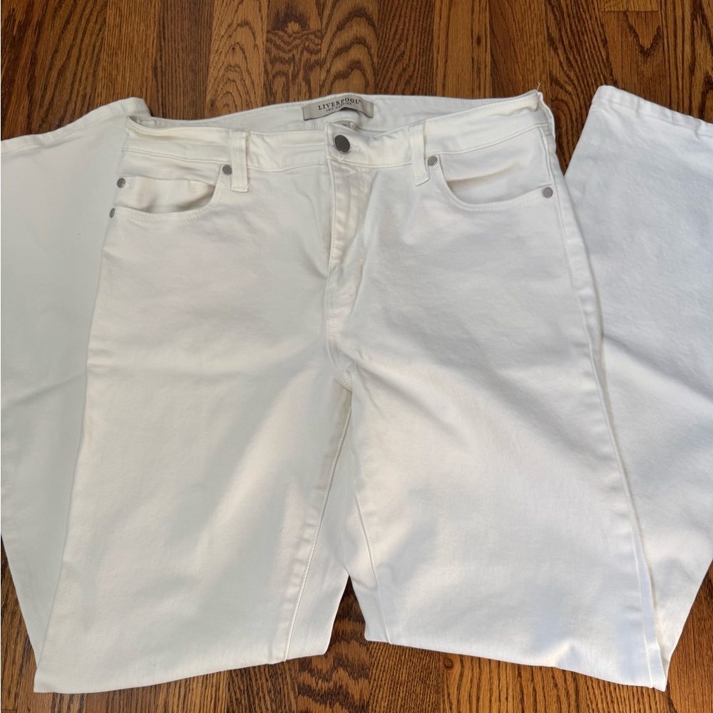 Liverpool Women's Straight Leg Jeans in White